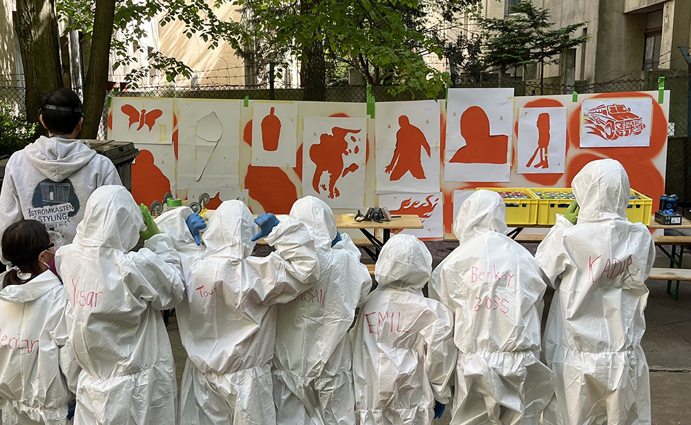 Graffiti-Workshop im Nachbarschaftsraum Scharnweber 75