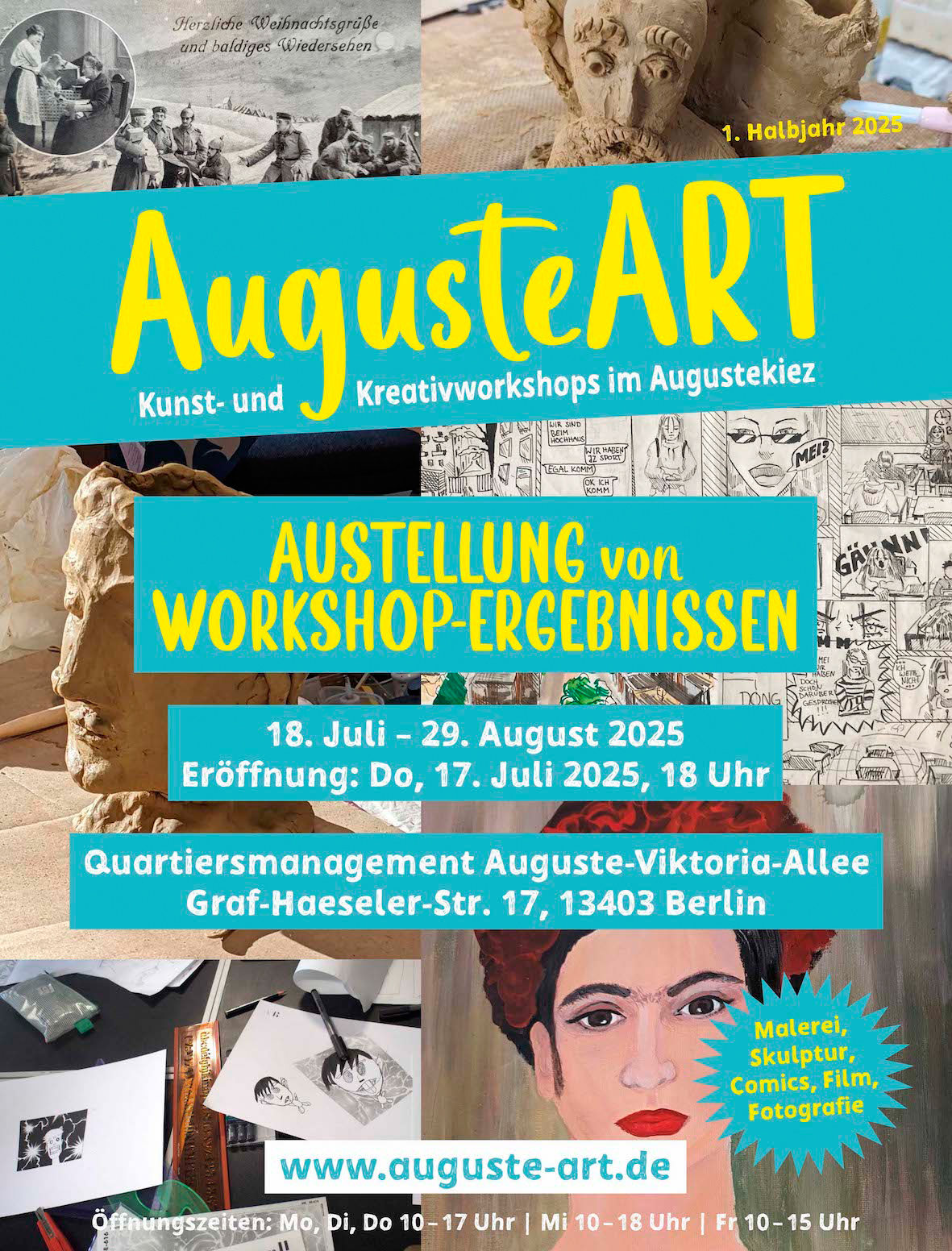 Plakat Ausstellungseröffnung von AugusteART