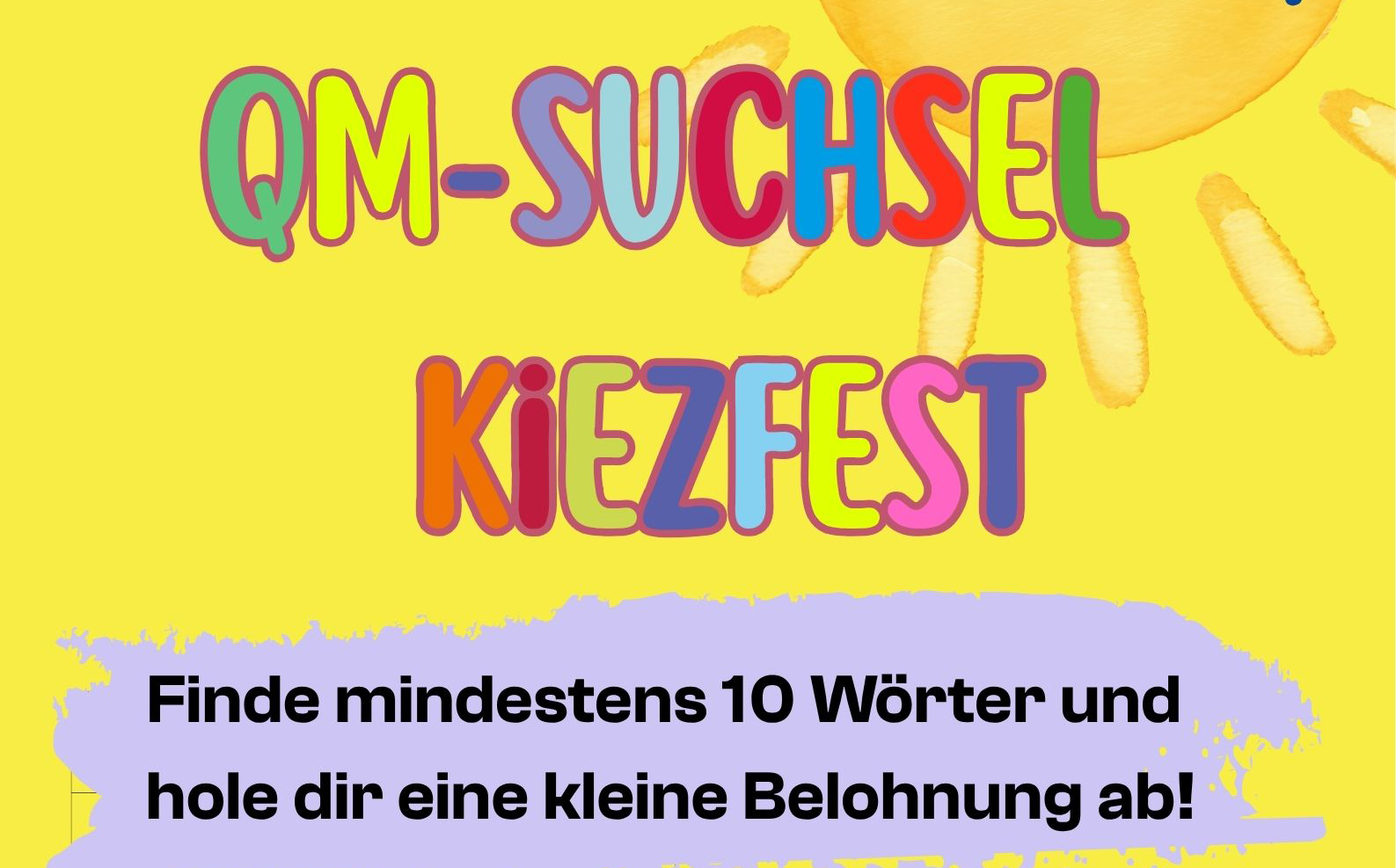 Plakatausschnitt zum Suchsel im AVA Kiez