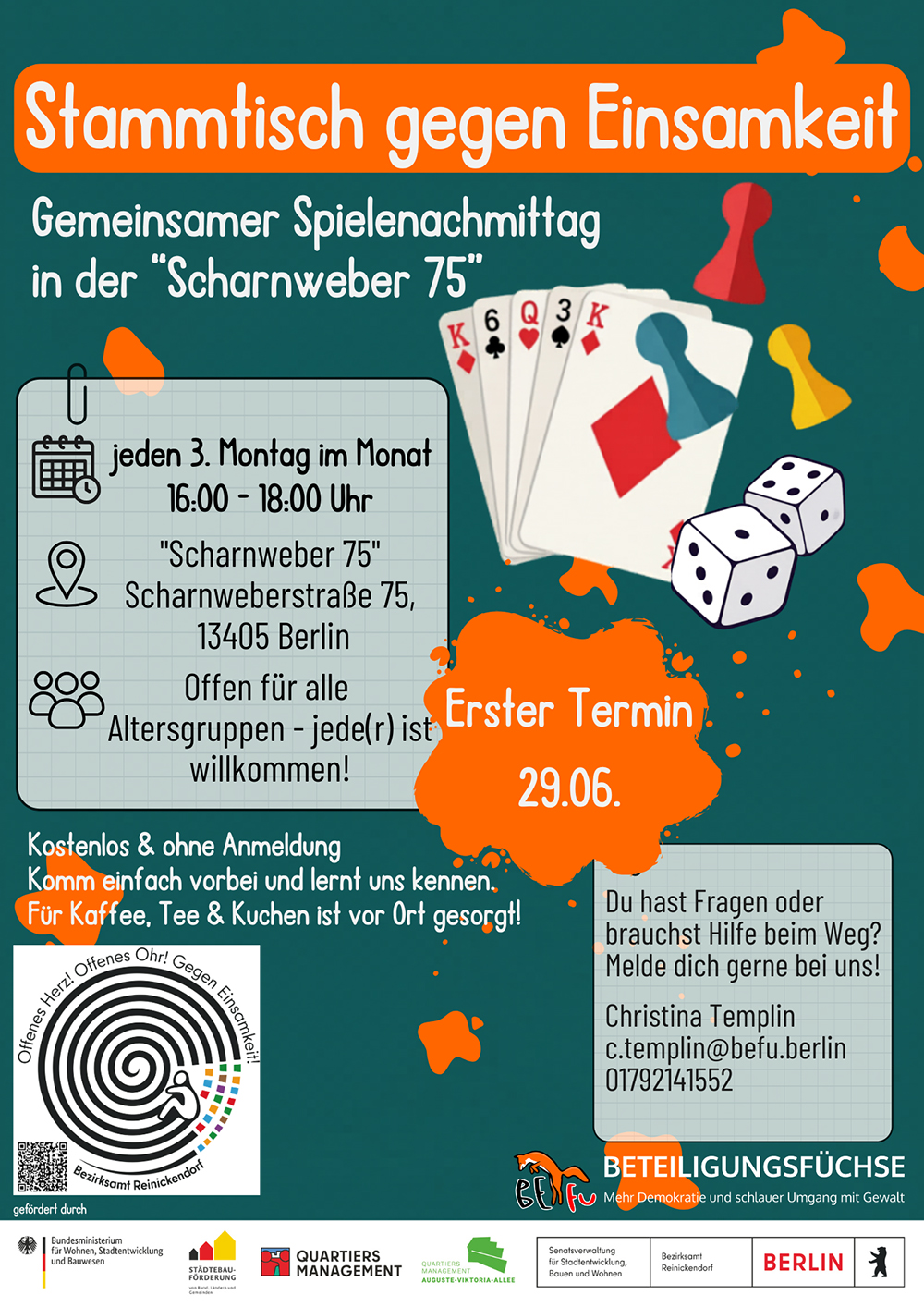 Flyer Stammtisch gegen Einsamkeit