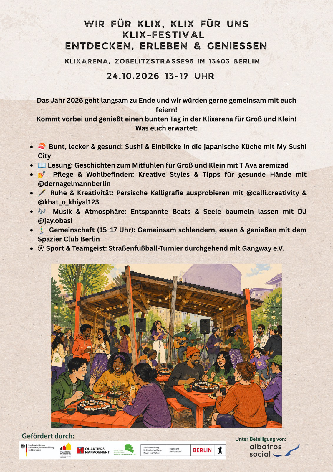 Plakat des Festivals in der Klixarena